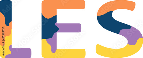 Les Colorful 3d Abstract Text name