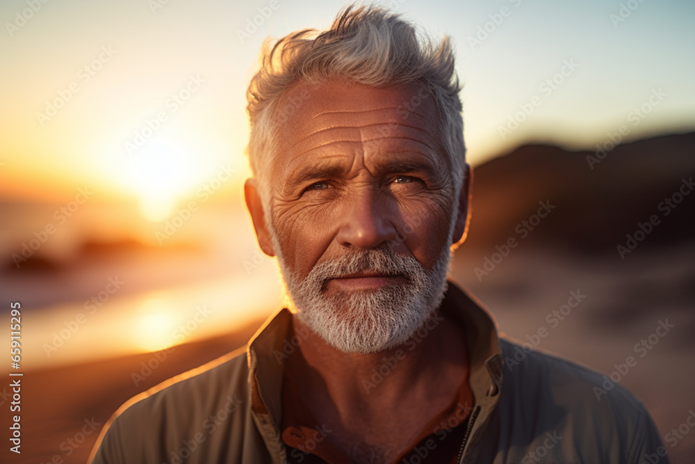 senior man standing and looking at the sky at the seaside senior man standing and looking at the sky at the seaside