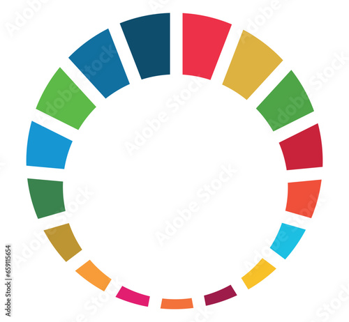 Sustainable Development creative concept vector design element. colorful wheel human chain and type. Corporate social responsibility. Sustainable Development for a better world. Vector illustration.