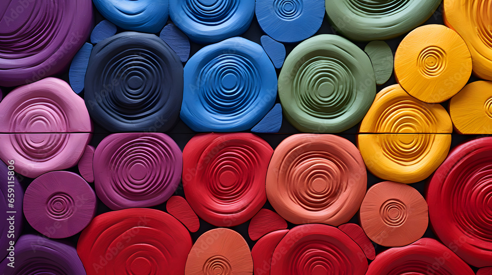 Vibrant spiral paper art in red, blue, green, and yellow hues against an abstract colorful background, perfect for adding texture to creative design elements Vibrant spiral paper art in red, blue, green, and yellow hues against an abstract colorful background, perfect for adding texture to creative design elements
