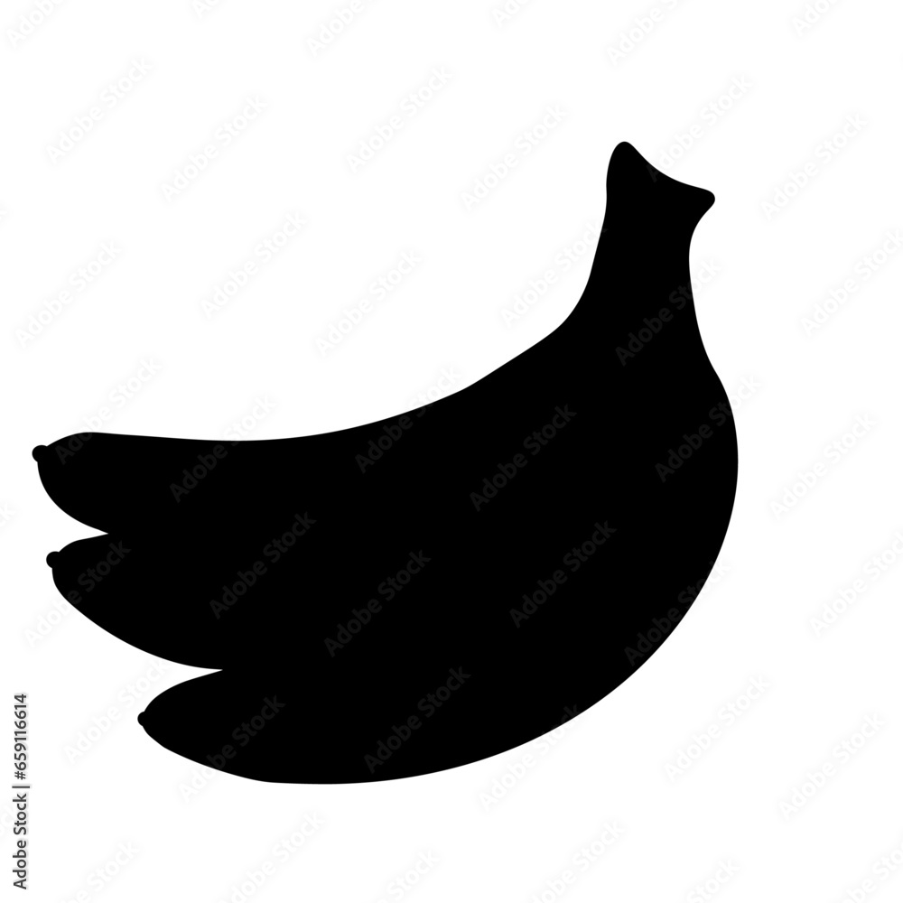 Vector bananas. Bunches of black banana fruits with white stroke isolated on white background, collection of vector illustrations. Bananas silhouette Vector bananas. Bunches of black banana fruits with white stroke isolated on white background, collection of vector illustrations. Bananas silhouette