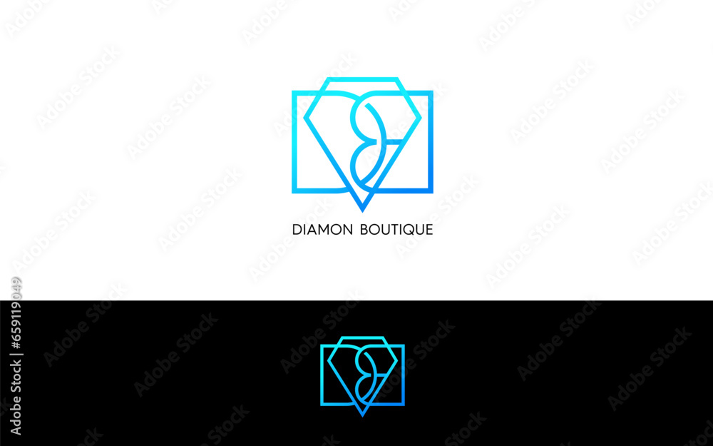 Letter DB diamond modern logo vector Letter DB diamond modern logo vector