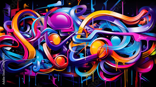 Abstract colorful graffiti style background. AI