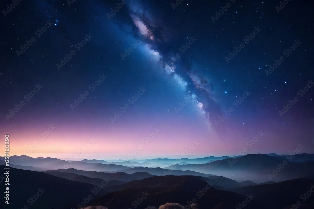 A celestial dreamscape with a pastel palette. Start with a background that transitions from light to dark - AI Generative A celestial dreamscape with a pastel palette. Start with a background that transitions from light to dark - AI Generative
