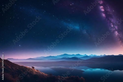 A celestial dreamscape with a pastel palette. Start with a background that transitions from light to dark - AI Generative