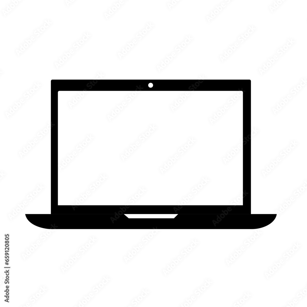 Blank white screen laptop isolated. Blank white screen laptop isolated.