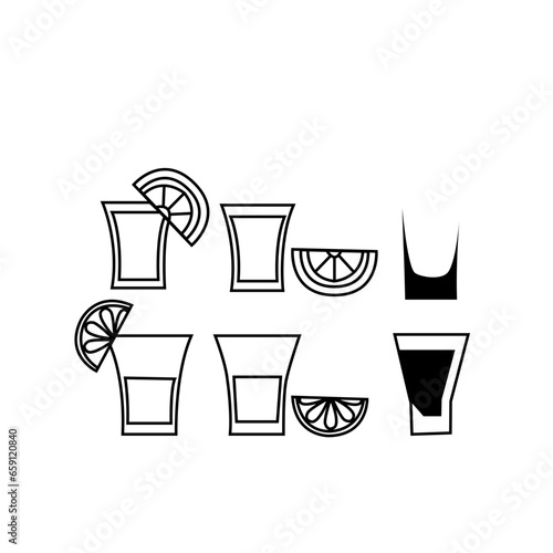 Lemonade vector sketch set.