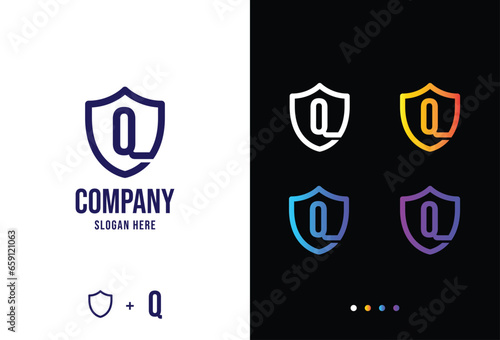Letter q logo concept, secure q logotype in various forms