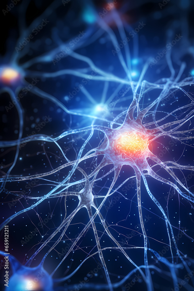 Neural Symphony: Network of Neurons in the Brain Highlighting Neural Connections Neural Symphony: Network of Neurons in the Brain Highlighting Neural Connections
