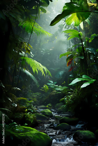 Verdant Paradise  Lush Tropical Rainforest Showcasing the Wonders of Biodiversity