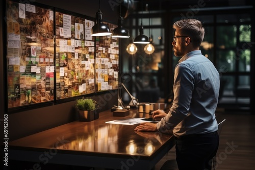 businessman watching whiteboardbusines © Masscy Artwork