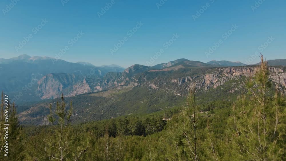 Amazing aerial landscape with mountains, woods on slopes, fields and road in Turkey. Tourism and destinations, beauty on nature in Turkey Amazing aerial landscape with mountains, woods on slopes, fields and road in Turkey. Tourism and destinations, beauty on nature in Turkey