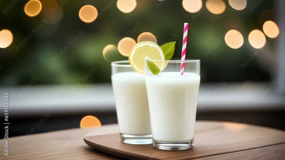 Lassi a creamy and thick yogurt-based drink Lassi a creamy and thick yogurt-based drink