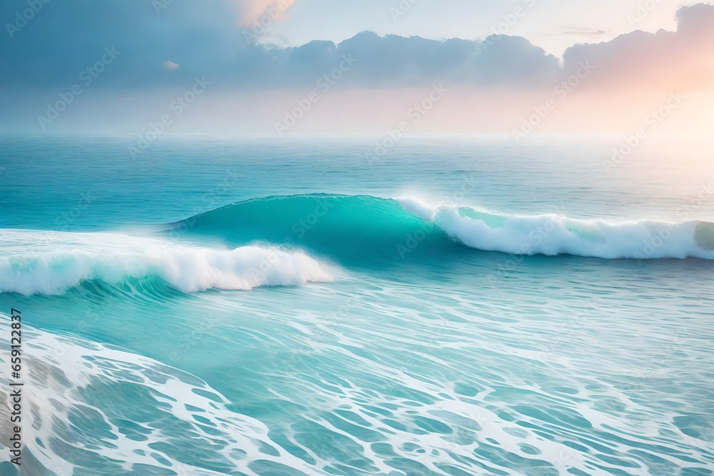 A soothing oceanic scene with a pastel twist - AI Generative A soothing oceanic scene with a pastel twist - AI Generative