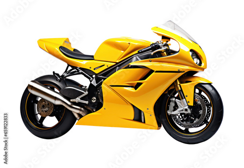 Sports motorcycle fast racing yellow color isolated on white background © daniiD