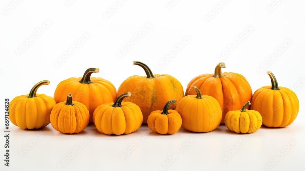 a group of small pumpkins sitting next to each other. generative ai a group of small pumpkins sitting next to each other. generative ai