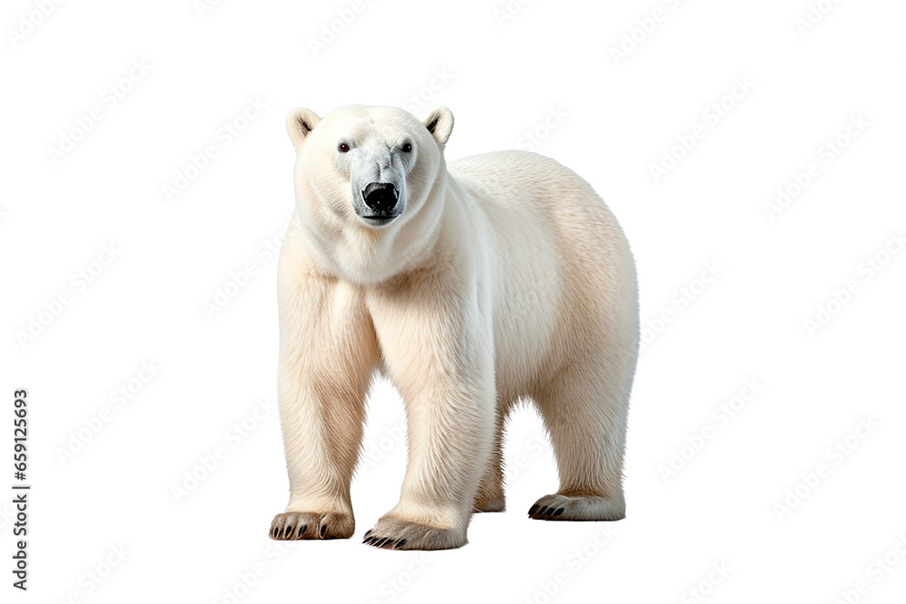 Polar Bear isolated on a transparent background. Animal front view portrait. Polar Bear isolated on a transparent background. Animal front view portrait.