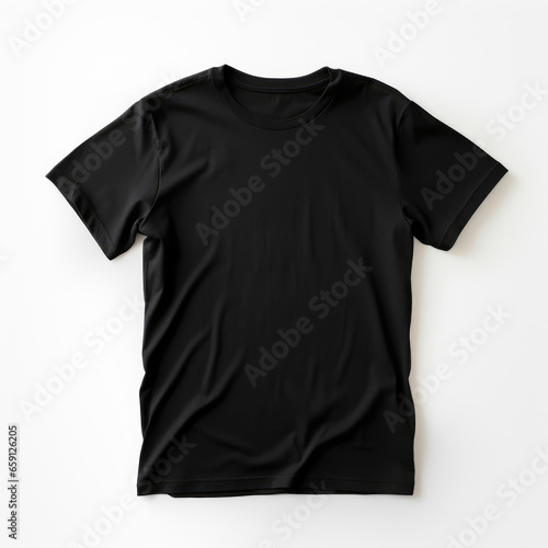 Black t-shirt on white background