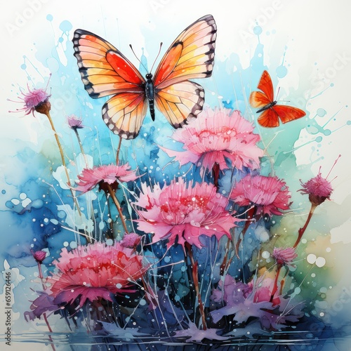 butterflies and flowers © Masscy Artwork 