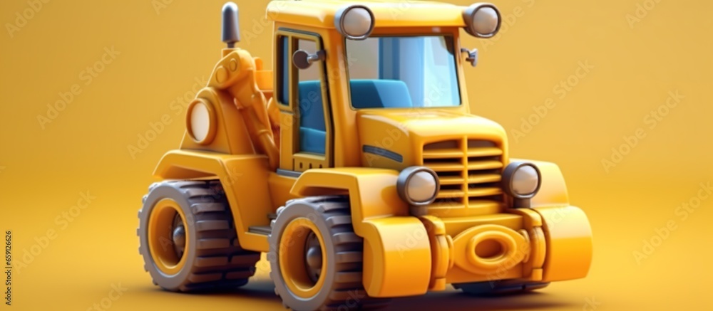 Fototapeta premium Bulldozer Cute and cute cartoon