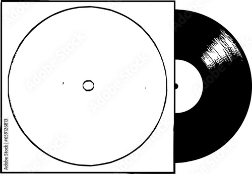 Vektor Vinyl Schallplatte mit leerer Hülle