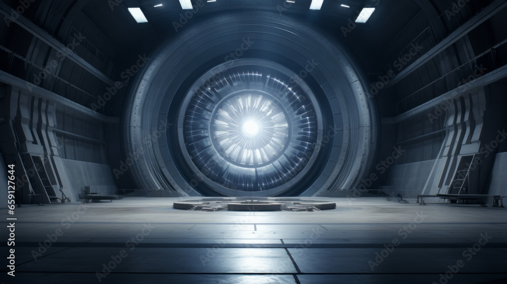 An aerospace testing facility's wind tunnel, simulating flight conditions for aircraft testing An aerospace testing facility's wind tunnel, simulating flight conditions for aircraft testing