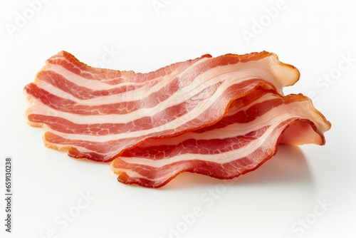 Savory Fresh bacon. Meal slice cooking. Generate Ai