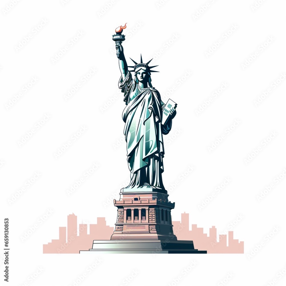 Fototapeta premium Illustration of the liberty statue, Ia generated