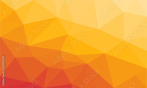 Abstract polygonal yellow orange low poly background with crystal mosaic pattern,Polygonal vector modern background.