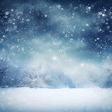 Beautiful winter background with snowflakes flying around
