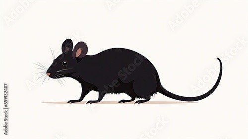  a black rat standing on its hind legs and looking at the camera. generative ai