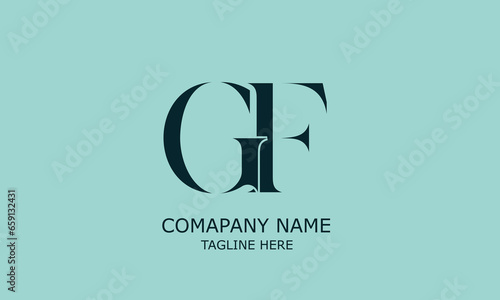 GF FG G F abstract vector logo monogram template