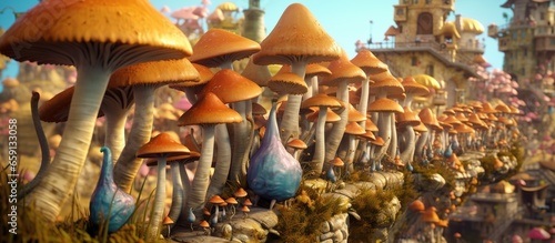 MUSHROOM CITY cute cartoon