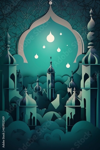 illustration, letterless ramadan greeting card