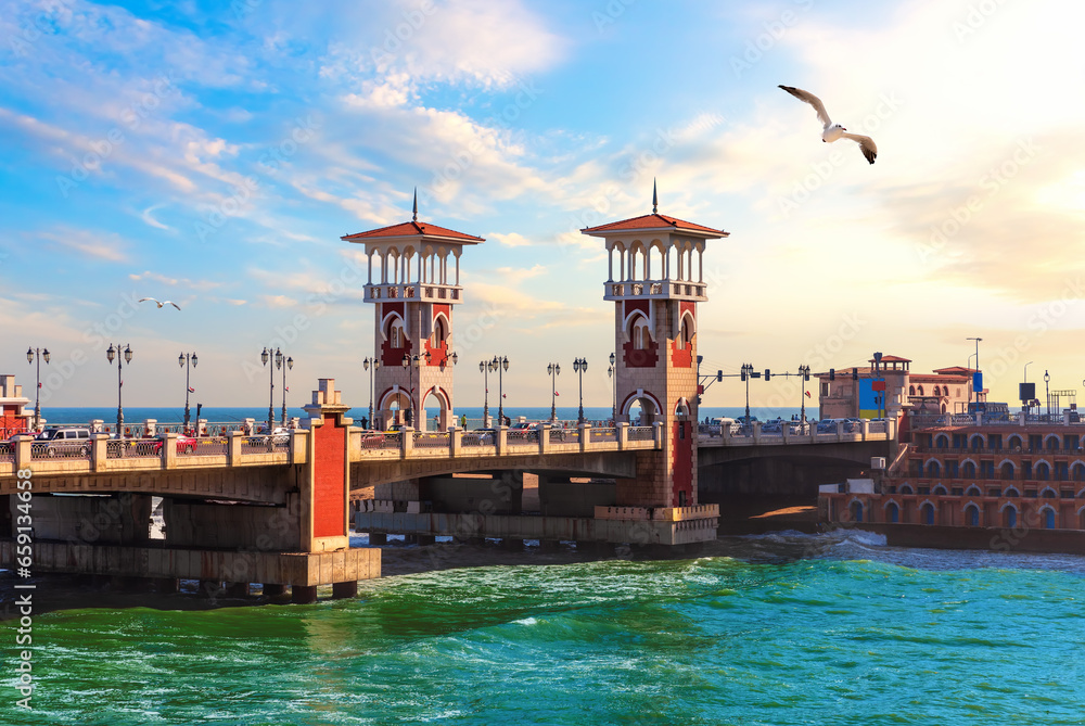 Stanley Bridge, famous pearl of Islamic architecture, Alexandria, Egypt