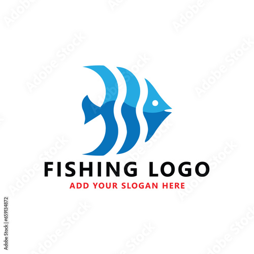 fishing store logo design vector