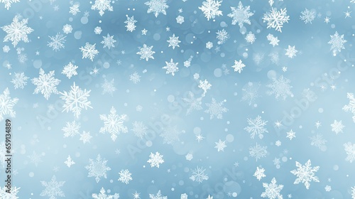  a blue background with snow flakes and snow flakes.  generative ai