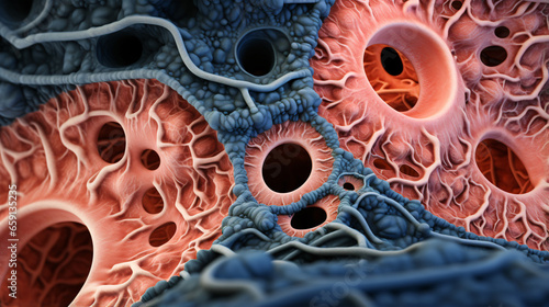 Revealing the Microscopic Details of Human Ovary and Cell Structure.. photo
