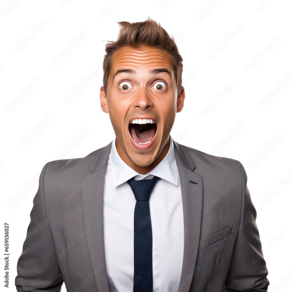 Excited and Surprised Young Manager Excited and Surprised Young Manager