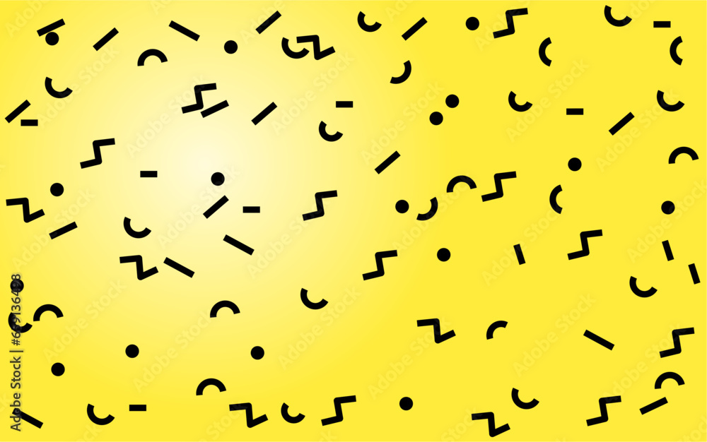Confetti Seamless Pattern vector element. Abstract Design Vector Yellow Background with Sprinkles.