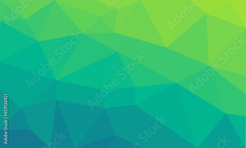 Green Background with triangle square geometric pattern.bright poly abstract background texture. 