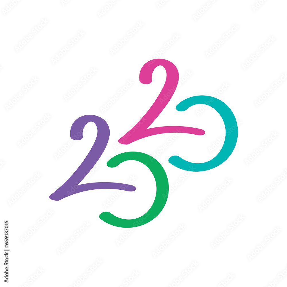 Obraz premium hand drawing number 2020. vector colorful 2020