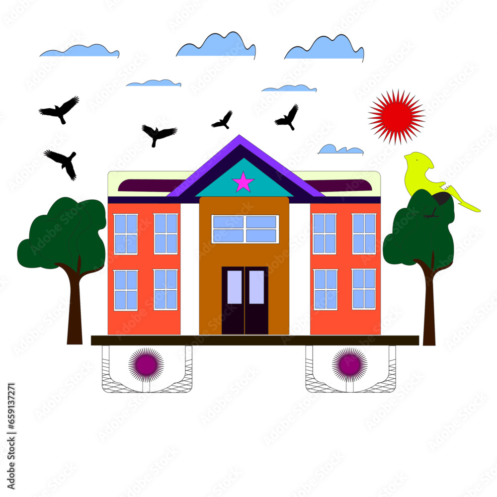  Best Home, Vector, illustration, colourful of a house.