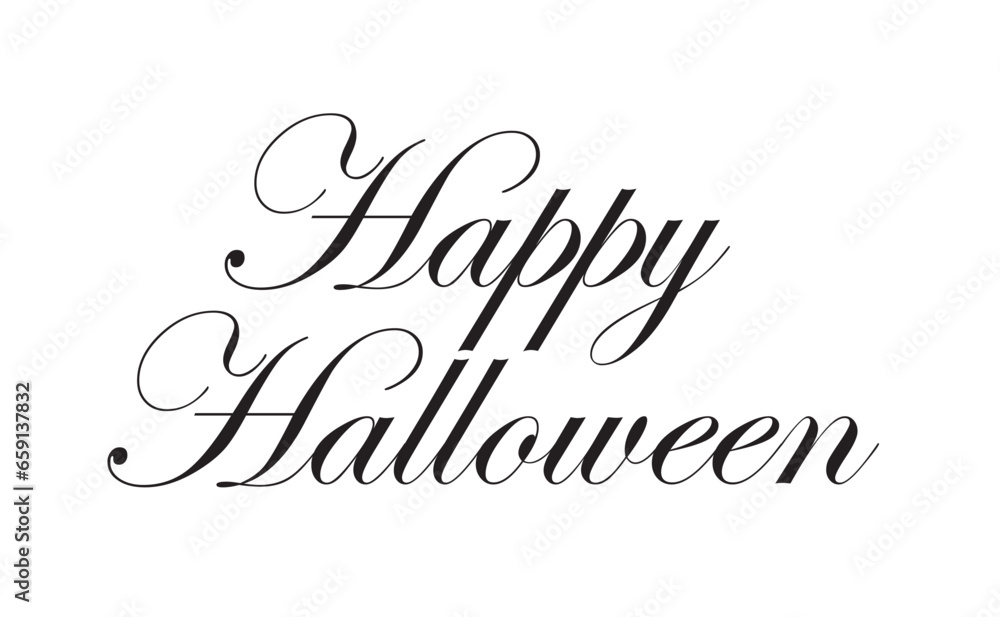 Happy Halloween Lettering. Handwritten Halloween Calligraphy For Greeting Cards, Posters, Banners, Flyers and Invitations. Halloween Text For Social Media Posts.