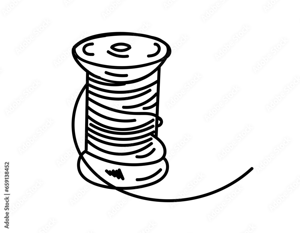 hand drawing tailor reel and thread. tailor reel and thread hand drawing tailor reel and thread. tailor reel and thread