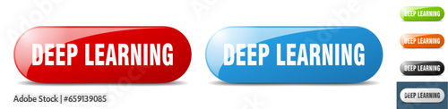 deep learning button. key. sign. push button set