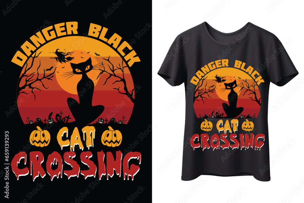 Halloween  t shirt design, cat best t shirt design.