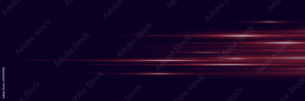 Speed ​​of neon lines. Movement of lines and light on a dark background