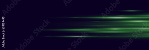 Speed ​​of neon lines. Movement of lines and light on a dark background