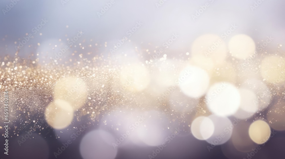 abstract backgrounf of glitter vintage lights silver and white de-focused banner 
